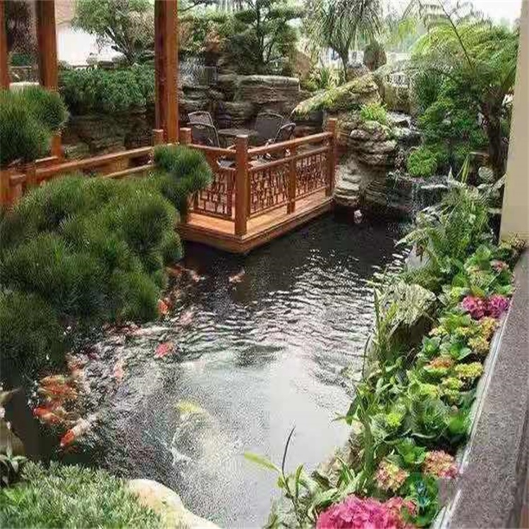 江门别墅庭院景观设计鱼池